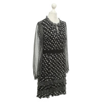Diane Von Furstenberg zijden jurk in zwart / wit