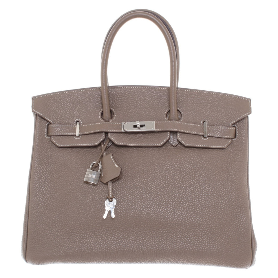 Hermès Birkin Bag 35 aus Leder in Taupe