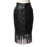 Iceberg Leather skirt with fringe