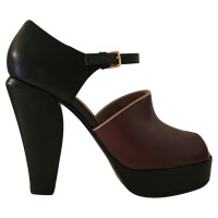 Marni Pumps/Peeptoes Leather in Bordeaux