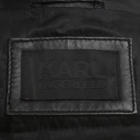 Karl Lagerfeld Veste en cuir noir