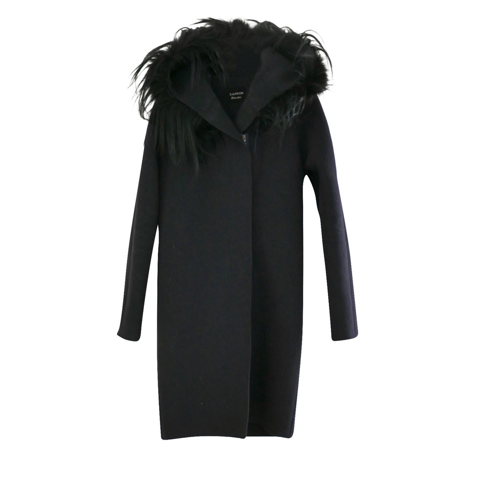 Lanvin Jacke/Mantel aus Wolle in Schwarz