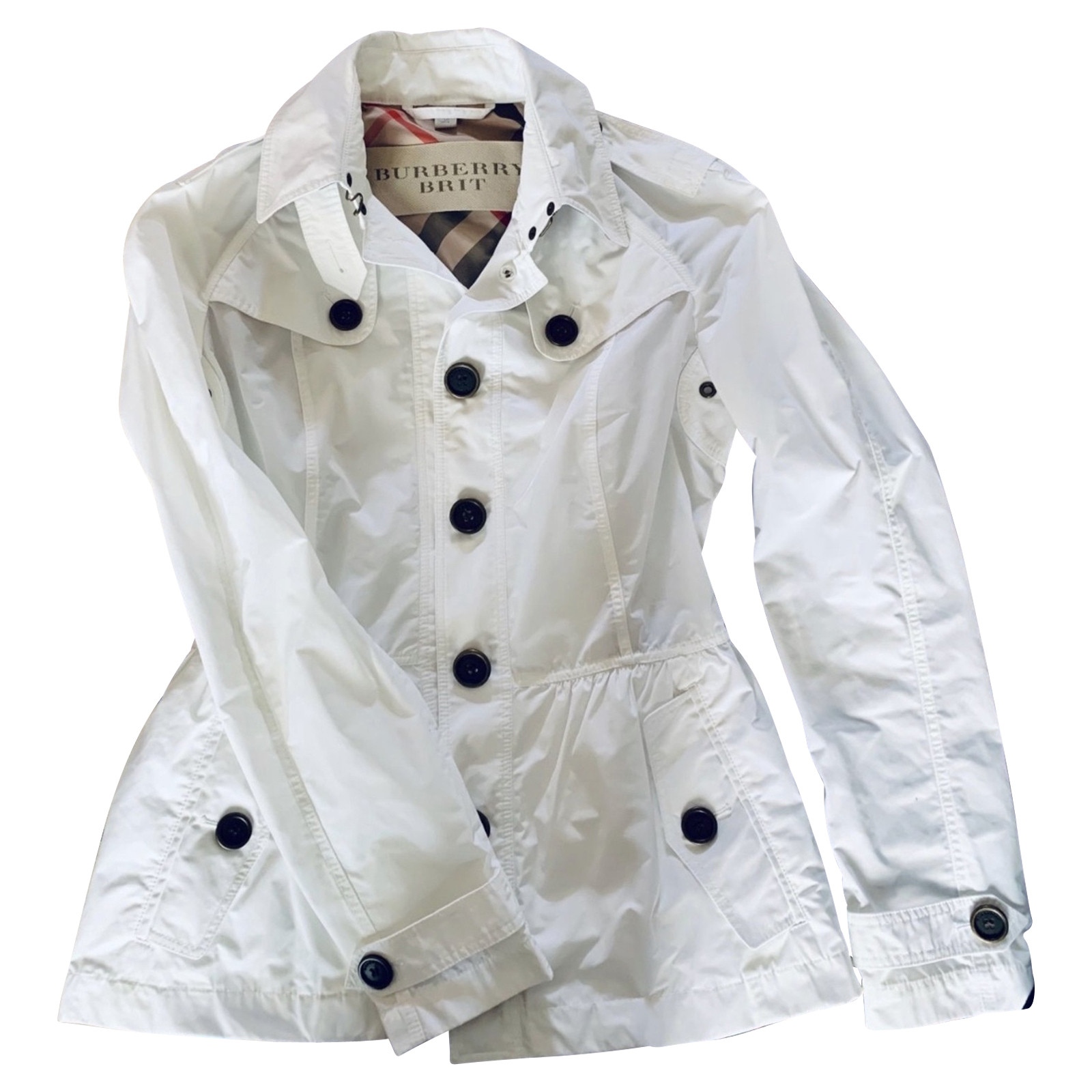Burberry Jacket/Coat Cotton in White - Second Hand Burberry Jacket/Coat  Cotton in White buy used for 250€ (4646328)