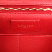 Saint Laurent Cabas Monogram Top Handle Small in Pelle in Rosso