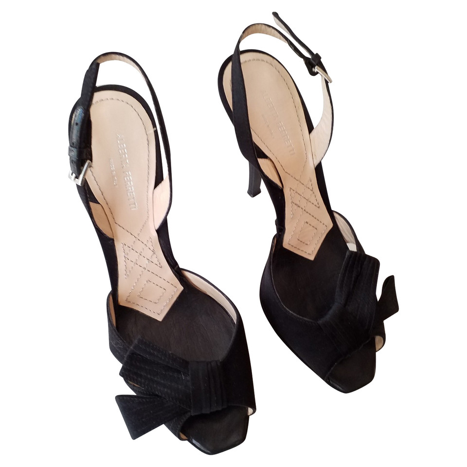 Alberta Ferretti Sandals Silk in Black