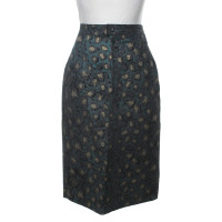 Roberto Cavalli Leather skirt with animal print