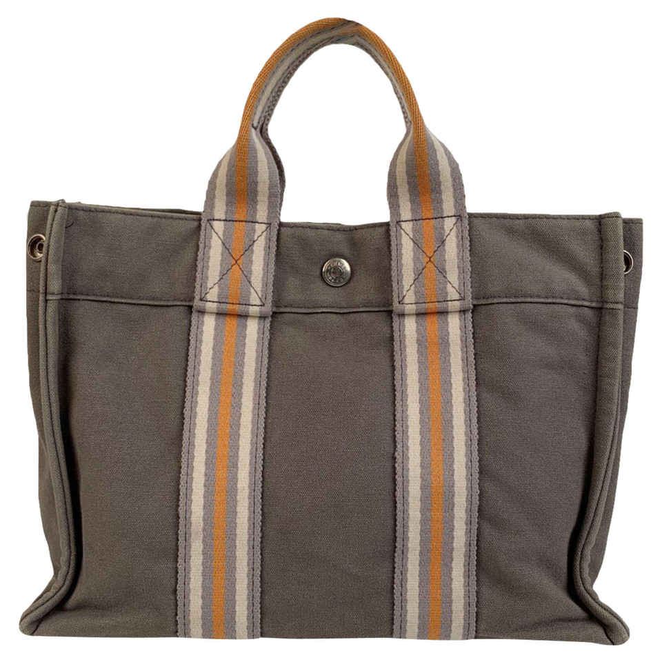 Hermès Fourre Tout Bag aus Baumwolle in Grau