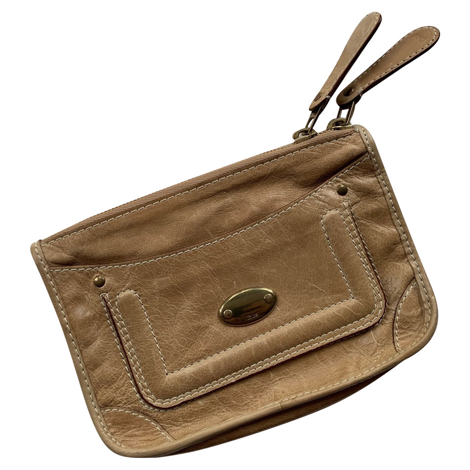 Chloé Clutch Bag Leather in Ochre