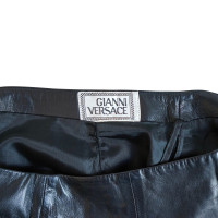 Gianni Versace Lederen rok met borduurwerk