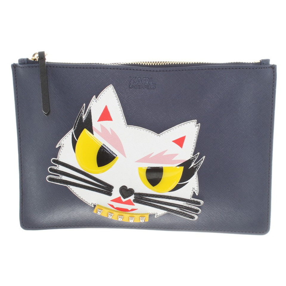 Karl Lagerfeld clutch en bleu foncé