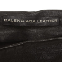 Balenciaga Leather pants with Jersey-details