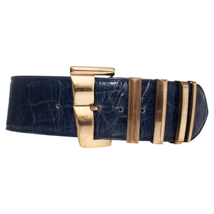 Gianni Versace Belt Leather in Blue
