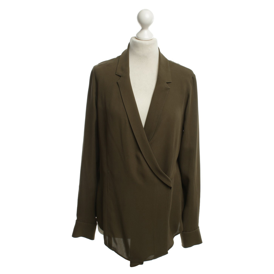Theory Zijden blouse in Olive