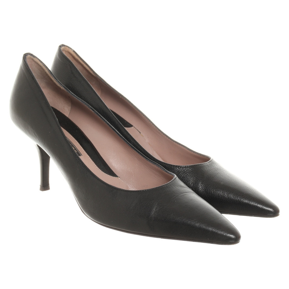 Pollini Pumps/Peeptoes en Cuir en Noir