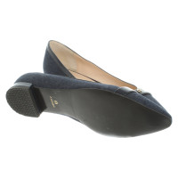 Aigner Slippers/Ballerinas Jeans fabric in Blue