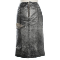 Roberto Cavalli Leather skirt in used look