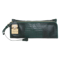 Donna Karan clutch with reptile embossing