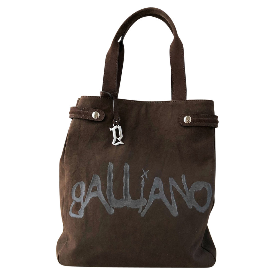 John Galliano Tote Bag aus Baumwolle in Braun