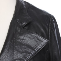 Stefanel Jacket/Coat Leather in Black