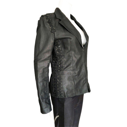 Yves Saint Laurent Giacca/Cappotto in Cotone in Nero