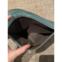 Fendi Clutch Bag Leather in Turquoise