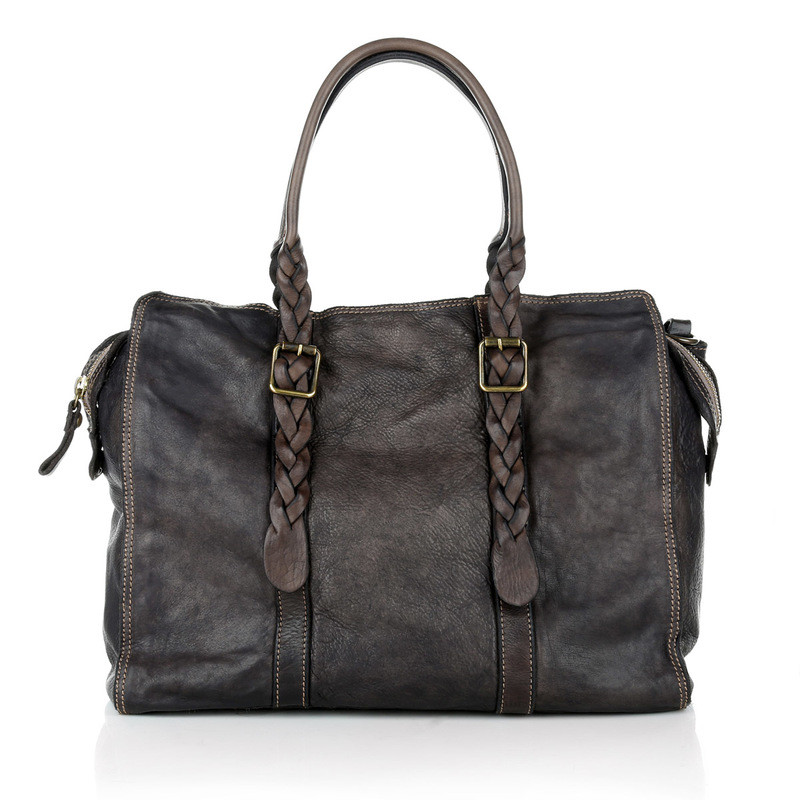 Campomaggi Shopping leather bag Grigio - Buy Second hand Campomaggi Shopping leather bag Grigio ...