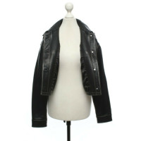 Topshop Jacket/Coat Leather in Black