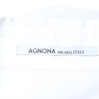 Agnona Short sleeve blouse in white