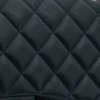 Chanel Classic Flap Bag Jumbo Leer in Petrol