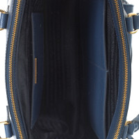 Prada Saffiano Leather Shoulder Bag Leather in Blue