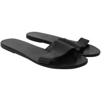 Ancient Greek Sandals Slippers/Ballerinas Leather in Black