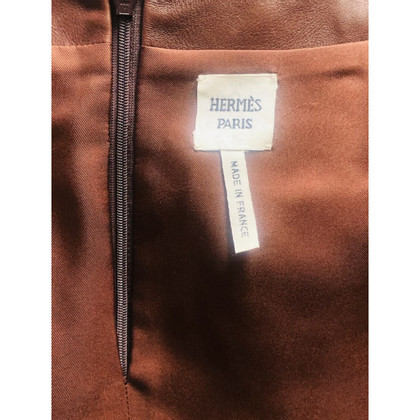 Hermès Rok Leer in Bruin