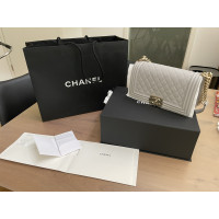 Chanel Boy Bag en Cuir en Gris