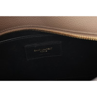 Saint Laurent Lock Baby Handle Bag Leather in Taupe