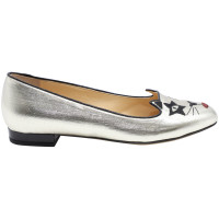 Charlotte Olympia Chaussons/Ballerines en Cuir en Argenté