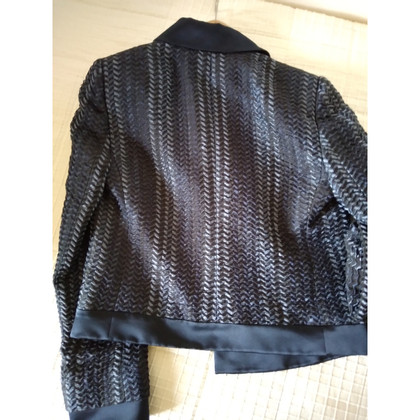 Armani Collezioni Jacke/Mantel aus Seide in Blau