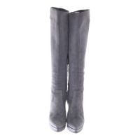 Casadei Stiefel aus Leder in Grau