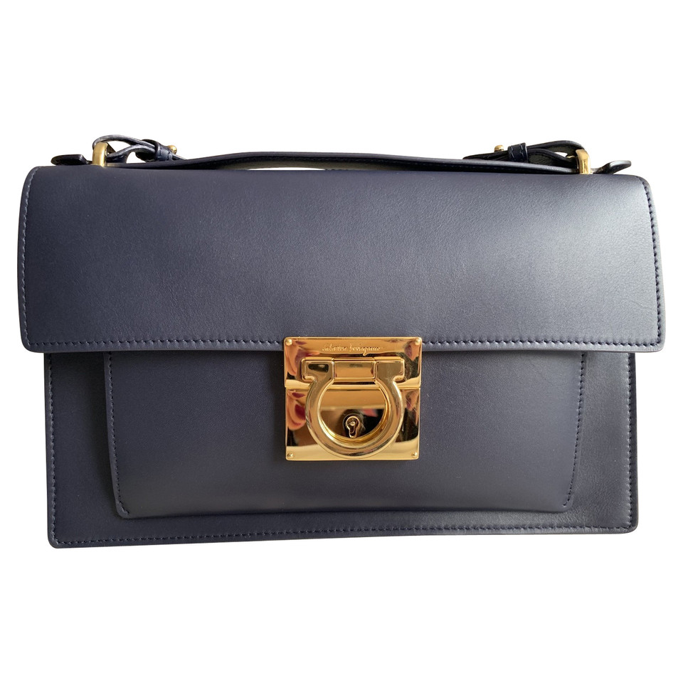 Salvatore Ferragamo Handtasche aus Leder in Blau