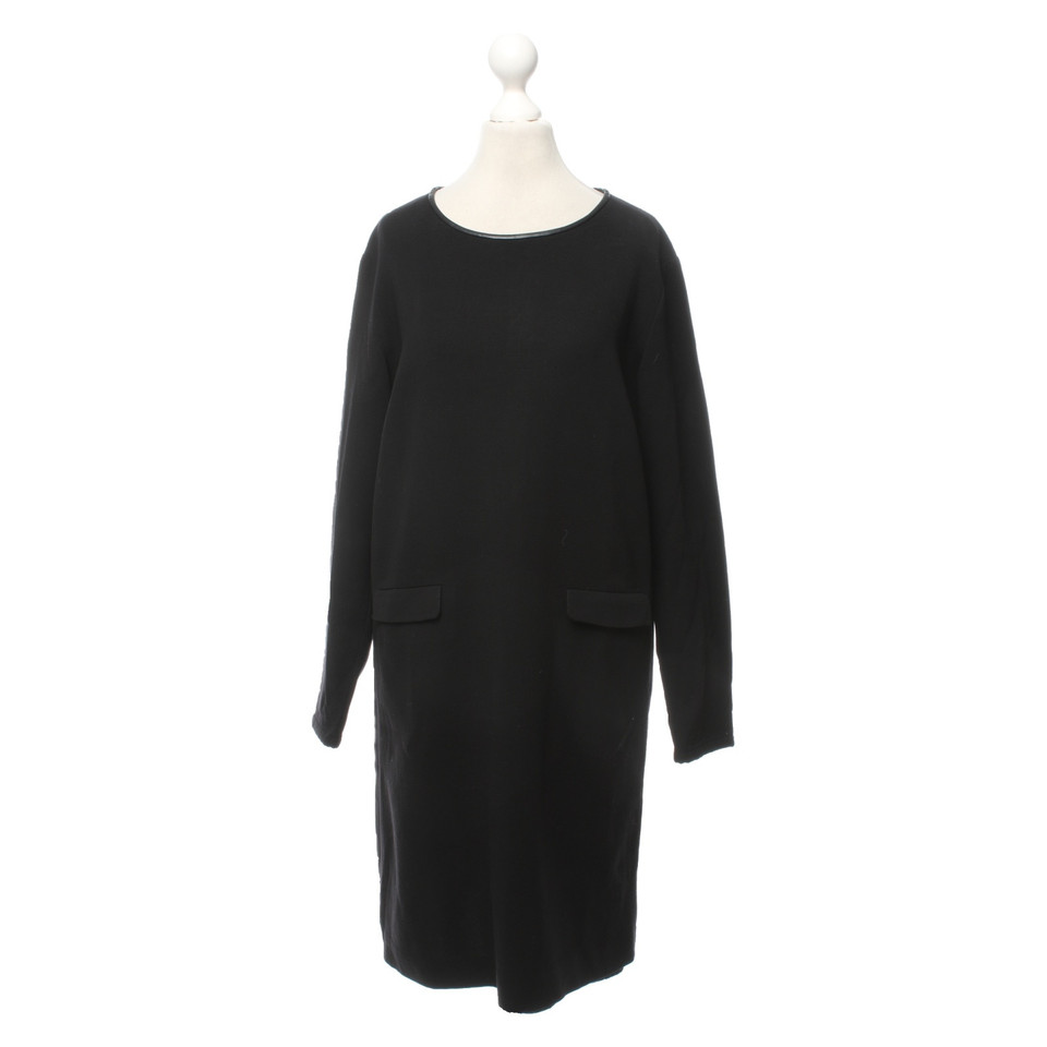 Windsor Kleid aus Wolle in Schwarz