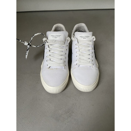 Off White Sneaker in Tela in Bianco