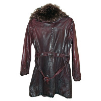 Giorgio Brato Leather coat with fur collar