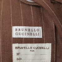 Brunello Cucinelli Linnen Blazers met krijtstreep