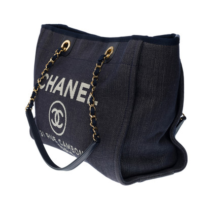 Chanel Deauville Tote Jeans fabric in Blue