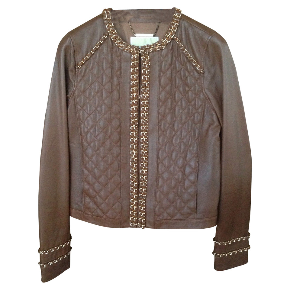 Michael Kors Jacket/Coat Leather in Brown
