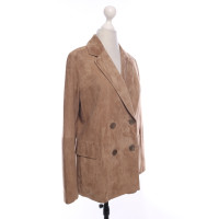S Max Mara Jacket/Coat Leather in Brown