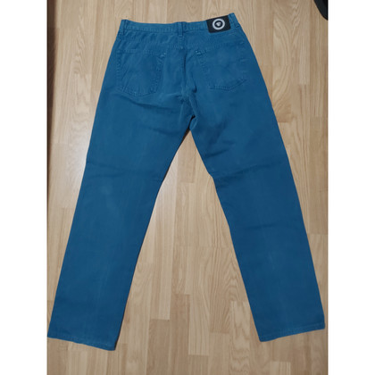Versace Paire de Pantalon en Coton en Bleu