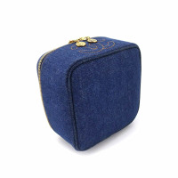 Chanel Vanity Case aus Jeansstoff in Blau