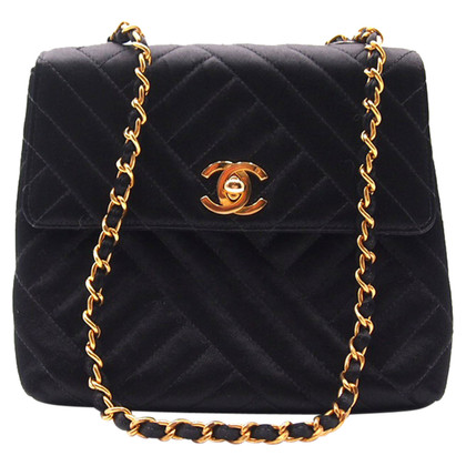 Chanel Flap Bag en Toile en Noir