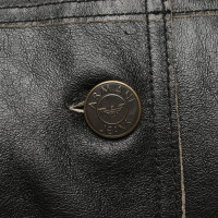 Armani Jeans Jacke/Mantel aus Leder in Braun
