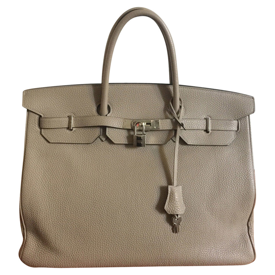 Hermès Birkin Bag 40 aus Leder in Beige